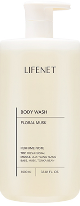 LIFENET 香氛沐浴露 Floral Musk 弱酸性 含杏仁萃取物, 1L, 1瓶