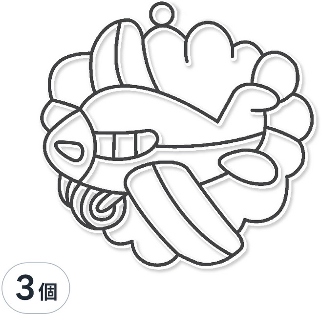 AMOS 阿摩司 壓克力模型版 小(7 x 7cm), 雲飛機, 3個