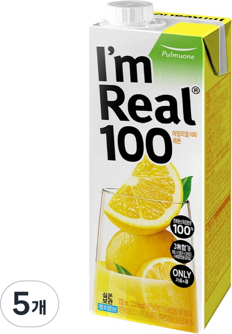 아임리얼 100 레몬, 5개, 730ml