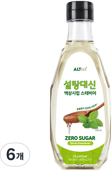 설탕대신 액상시럽 스테비아, 6개, 525g