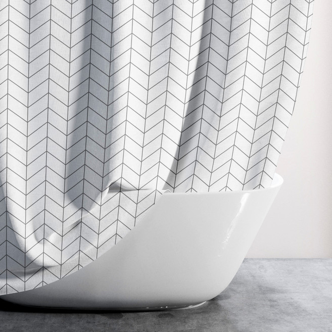 금동이샵 패브릭 샤워커튼, 헤링본화이트, 1개