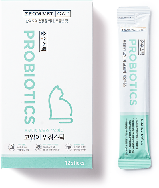 프롬벳 고양이 순수스틱 프로바이오틱스, 12회분, 장건강/유산균, 1개