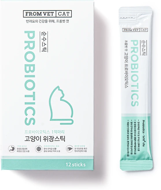 프롬벳 고양이 순수스틱 프로바이오틱스, 12회분, 장건강/유산균, 1개 - 쿠팡