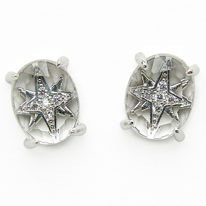 메이브라운 고급 브로치 스타 네일파츠, 실버, 2개