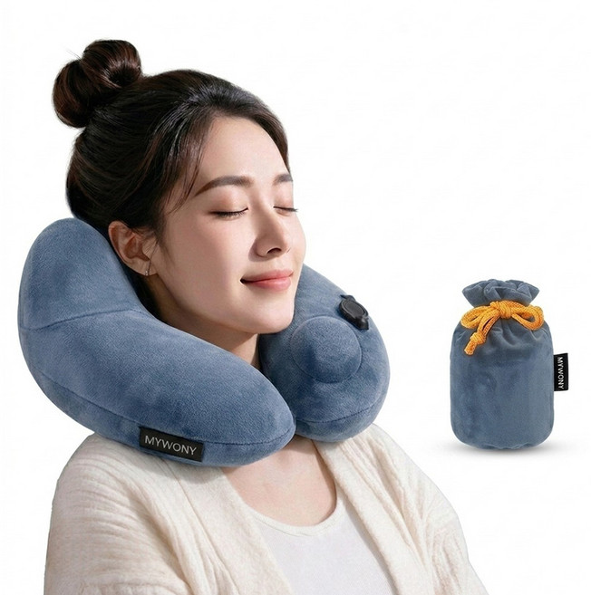 마이워니 비행기 여행용 에어 목베개 목쿠션