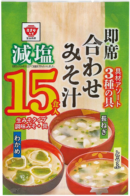 Masuya Miso 升屋 15食入綜合即食減鹽味噌湯, 300g, 1袋