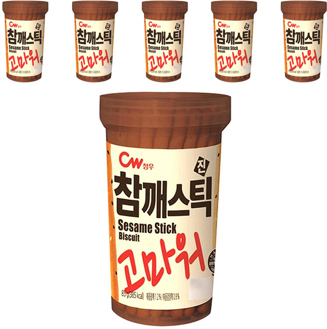 청우식품 참깨스틱 진, 85g, 6개
