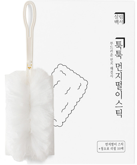 살림백서 먼지떨이 스틱 + 청소포 리필 10p, 1세트