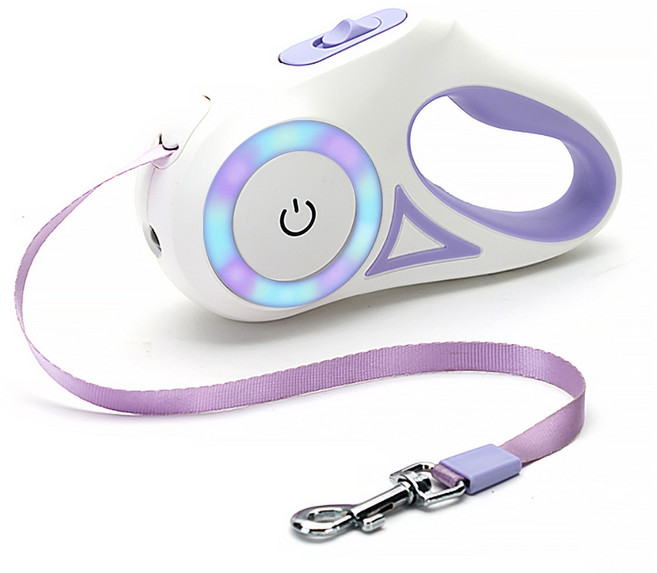 이고웰 LED조명 강아지 자동 리드줄, 퍼플, 1개