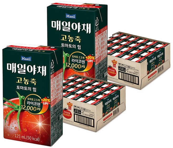 매일야채 고농축 토마토의 힘, 125ml, 48개