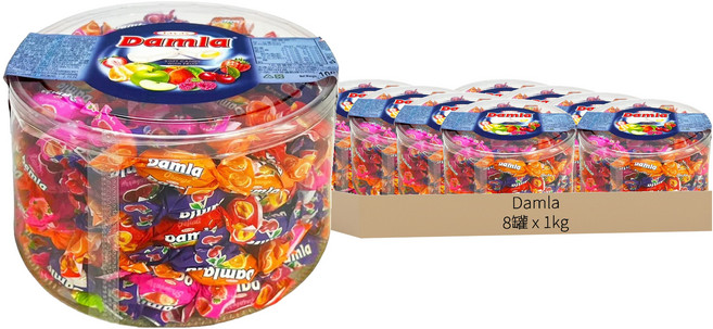 Damla tayas 岱瑪菈什錦軟糖, 1kg, 8罐