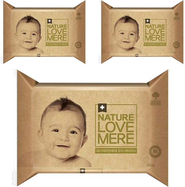 네이쳐러브메레 오리지널 유아 세탁비누, 3개, 200g