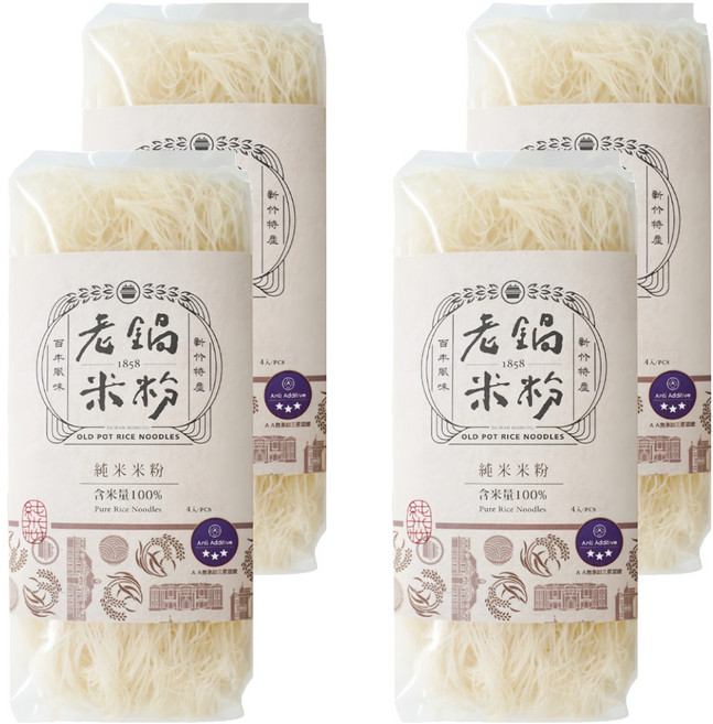 老鍋米粉 Set 100%純米 無添加 新竹特產, 200g, 4袋