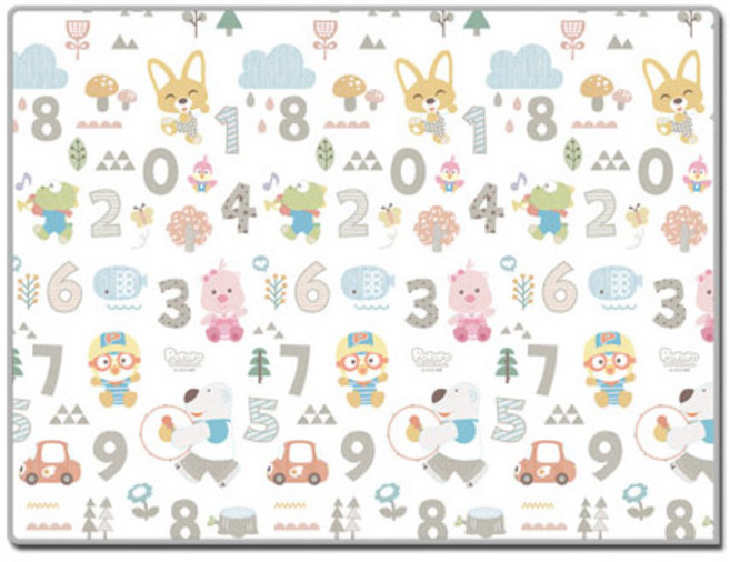 PARKLON 康樂Pororo地墊, 數字遊戲 白色