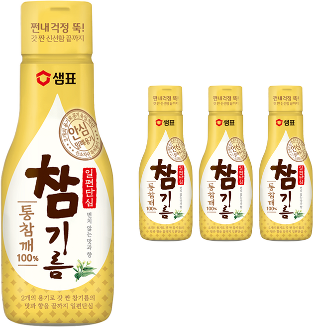 샘표 일편단심 통참깨 참기름, 200ml, 4개