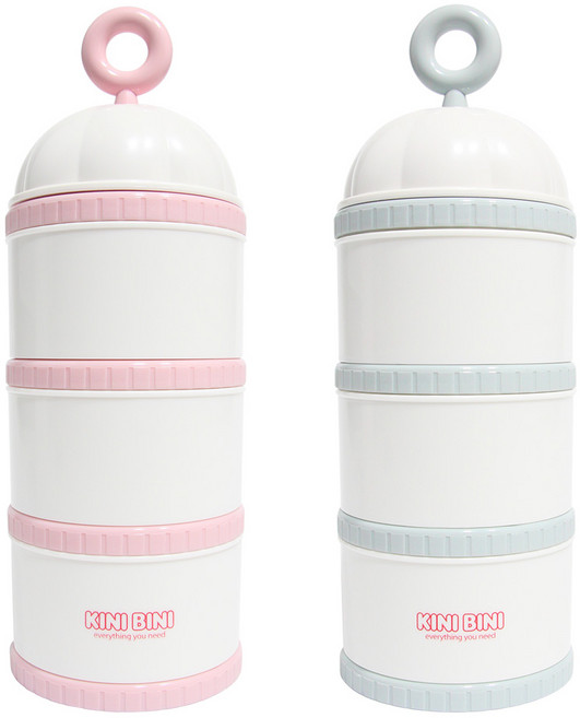 키니비니 3단 버드케이지 분유케이스 2종 세트, 키니핑크, 키니블루, 1세트