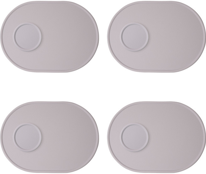 보울보울 국산 볼볼 실리콘 매트4P + 코스터 4P 세트, 애쉬그레이, 400 x 290 mm, 1세트