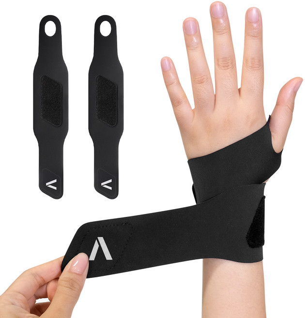 탐사 초경량 고탄력 슬림핏 손목보호대 2P 세트, 블랙