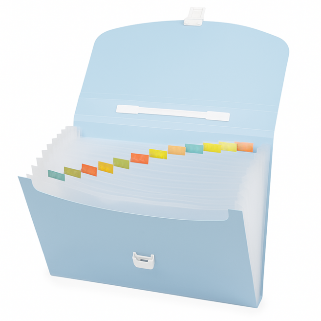 모더너리 아코디언 인덱스 파일 A4 13칸, 하늘색, 1개