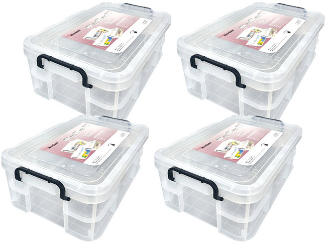 KEYWAY 聯府 強固型掀蓋整理箱 23L, 透明色, 4個