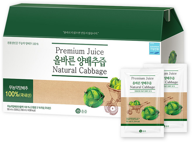 올즙 올바른 양배추즙, 2.7L, 1개