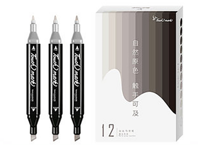 터치마크 동아 touch mark 디자인 트윈마카 웜그레이, 12색, 1세트