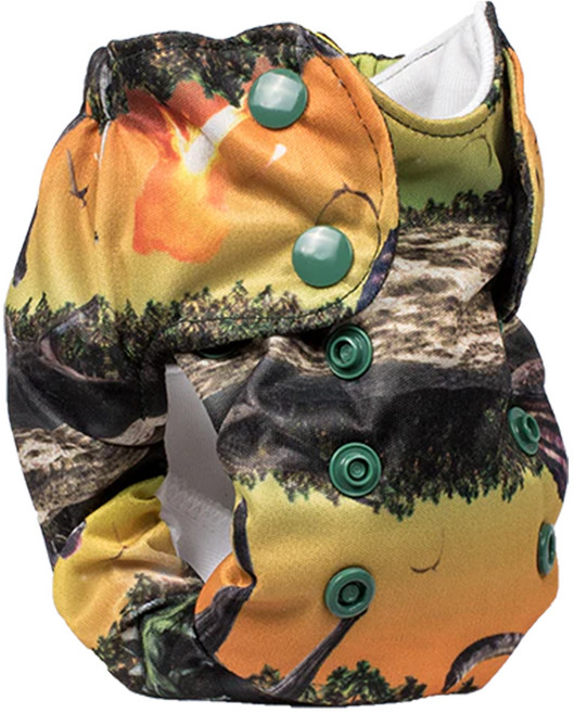 Smart Bottoms Dream Diaper 2.0 新生兒 布尿布 2.7-7.3 kg 美國製, Jurassic 多色, 1件