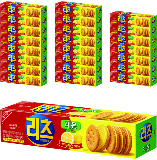 동서 리츠 샌드위치 크래커 레몬, 96g, 24개