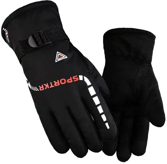 생활의 지혜 방한 방수 스키보드 장갑 양손 세트 B타입, 레드, 1세트