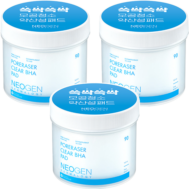 NEOGEN 毛孔清潔BHA爽膚棉, 90片, 3罐