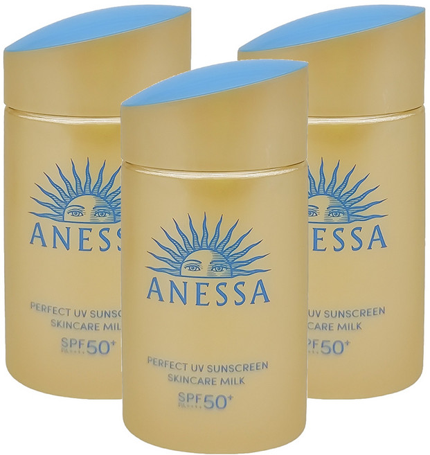 ANESSA 安耐曬 金鑽高效防曬露NA 5X版 全方位UV防護 清爽乳液 SPF50+, 60ml, 3瓶