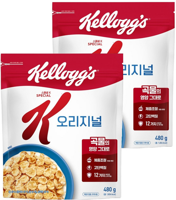 켈로그 스페셜케이 오리지널 시리얼, 480g, 2개
