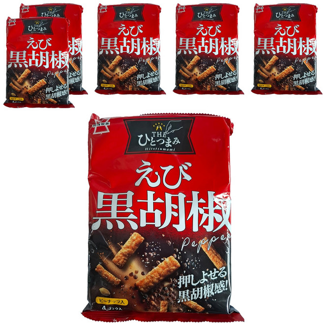 岩塚製菓 米果 黑胡椒蝦風味, 80g, 6包
