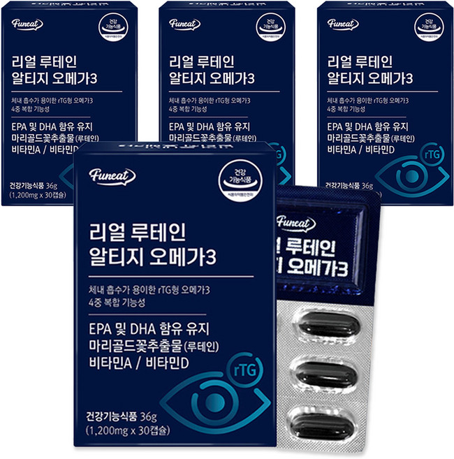 퍼니트 리얼 루테인 알티지 오메가3, 4개, 36g