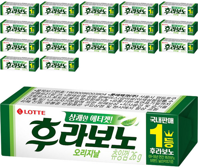 롯데웰푸드 후라보노 오리지날 9p, 26g, 18개