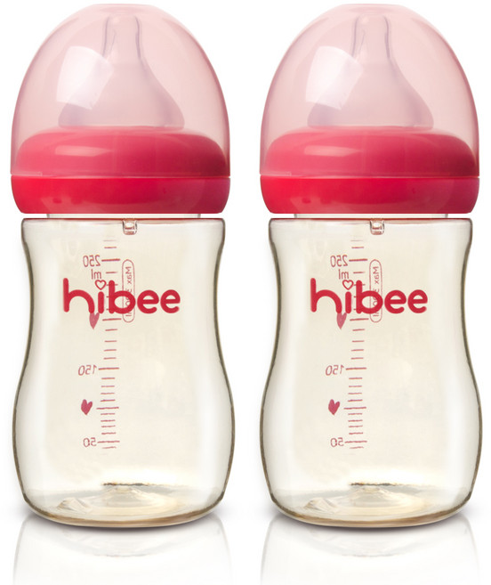 하이비 PPSU 젖병 LL, 레드, 300ml, 2개