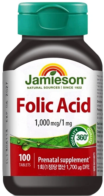 자미에슨 엽산 25g, 100정, 1개 - 쿠팡