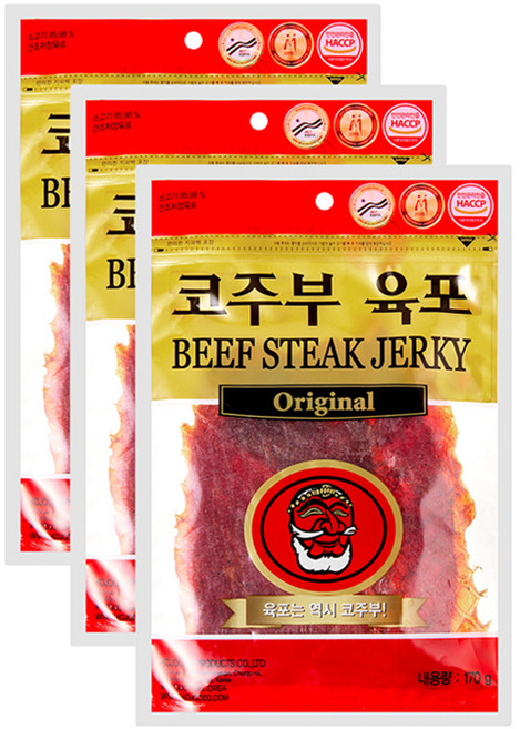 코주부 오리지널 육포, 170g, 3개