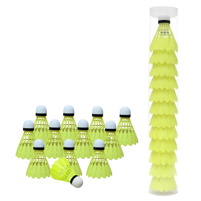 리브온 내구성 비행안전성 나일론 셔틀콕 8.2cm, 형광, 1개, 12개입
