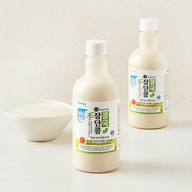 프레시오늘 껍질째 손수 영양가득 진한 저당 파주장단콩 윤성순 장모님 콩국, 500ml, 2개