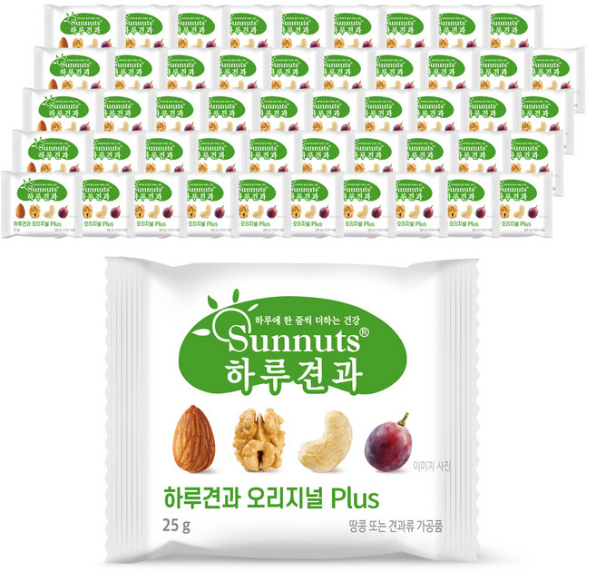 하루견과 오리지널 PLUS 믹스넛, 25g, 50개