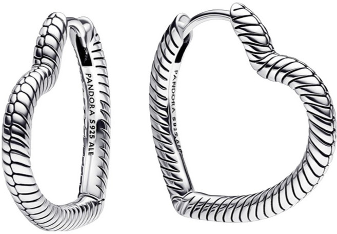 판도라 여성용 모멘츠 하트 참 후프 이어링 292236C00 +쇼핑백+메시지카드+품질보증서(백화점A/S)