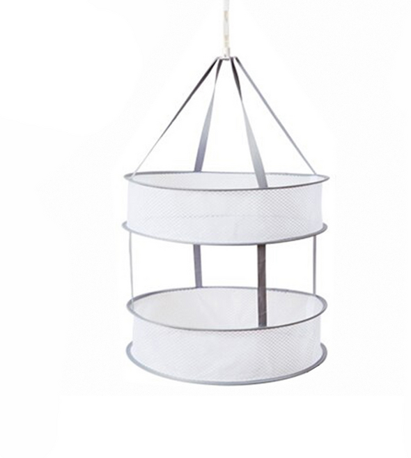 Viita 堅韌蜂巢網織極透氣折疊曬衣網 雙層, 白色