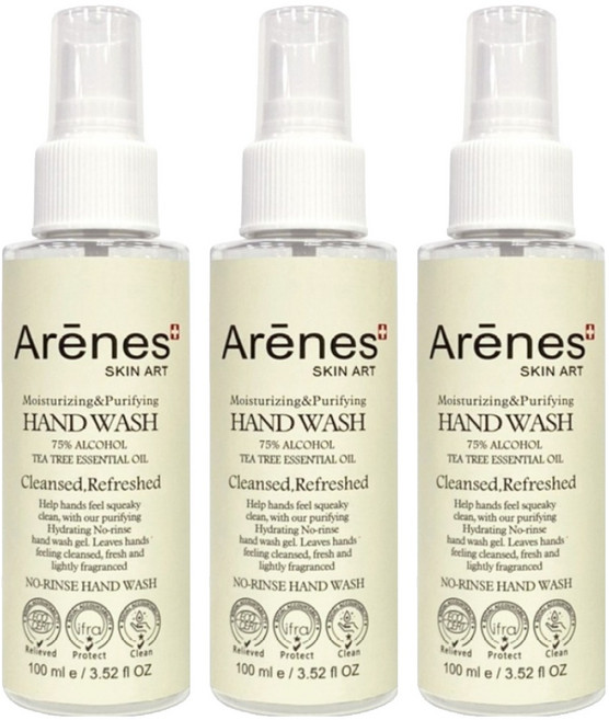 Arenes 愛霓思 乾洗手保濕潔淨精華 Moisturizing & Purifying No-rinse hand wash, 100ml, 3瓶