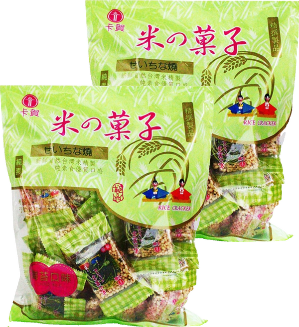 卡賀 米之菓子 海苔黑芝麻米果 精美小包分裝, 200g, 2袋