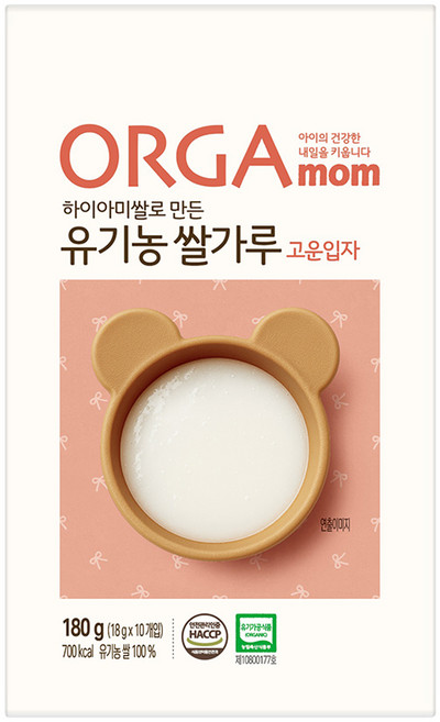 올가맘 하이아미쌀로 만든 유기농 쌀가루 고운입자, 180g, 1개