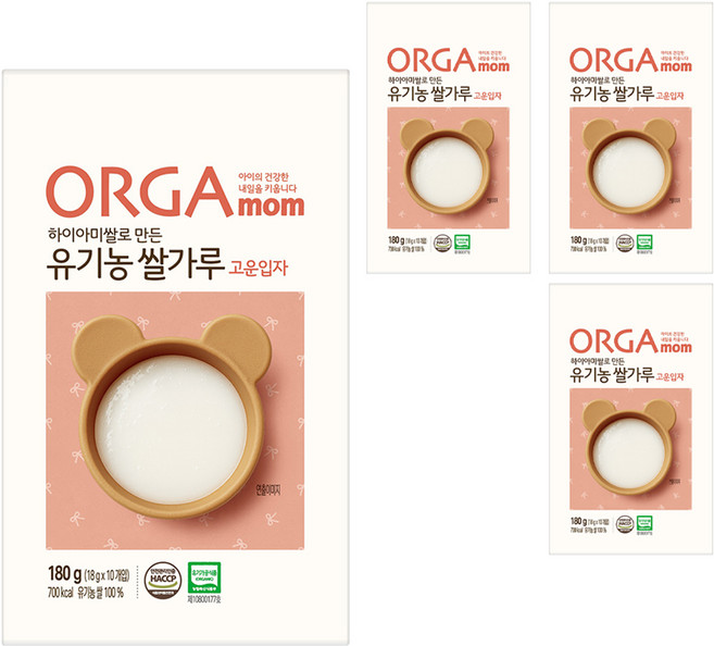 ORGA mom 孩童副食品米糊粉 細粒, 180g, 4個