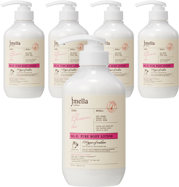 제이멜라 인 프랑스 퓨어 블러썸 츄 바디 로션, 500ml, 5개