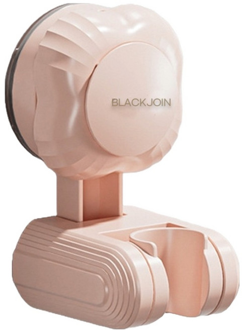 블랙조인 무타공 부착식 각도 조절 샤워기 거치대, 핑크