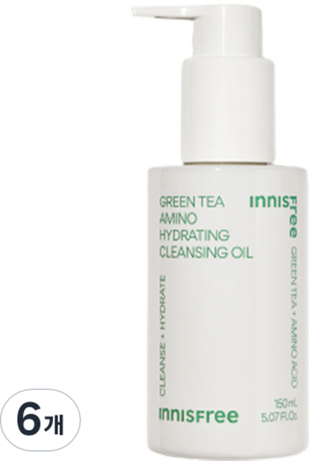 이니스프리 그린티 아미노 수분 클렌징 오일, 150ml, 6개